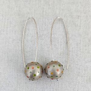 Confetti Crystals Sterling Silver Wires Globe Earrings